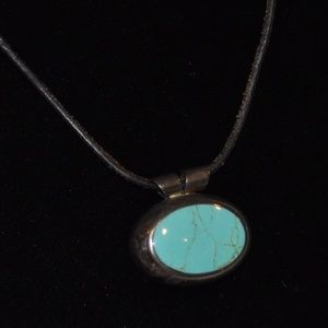 16" Sterling Silver and Blue Natural Gemstone